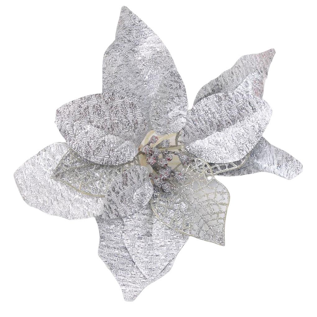 

Рождественская елка Искусственный цветок Красочный Имитация Декоративный Реалистичный Отель Ресторан Спальня Цветы Декор серебряный