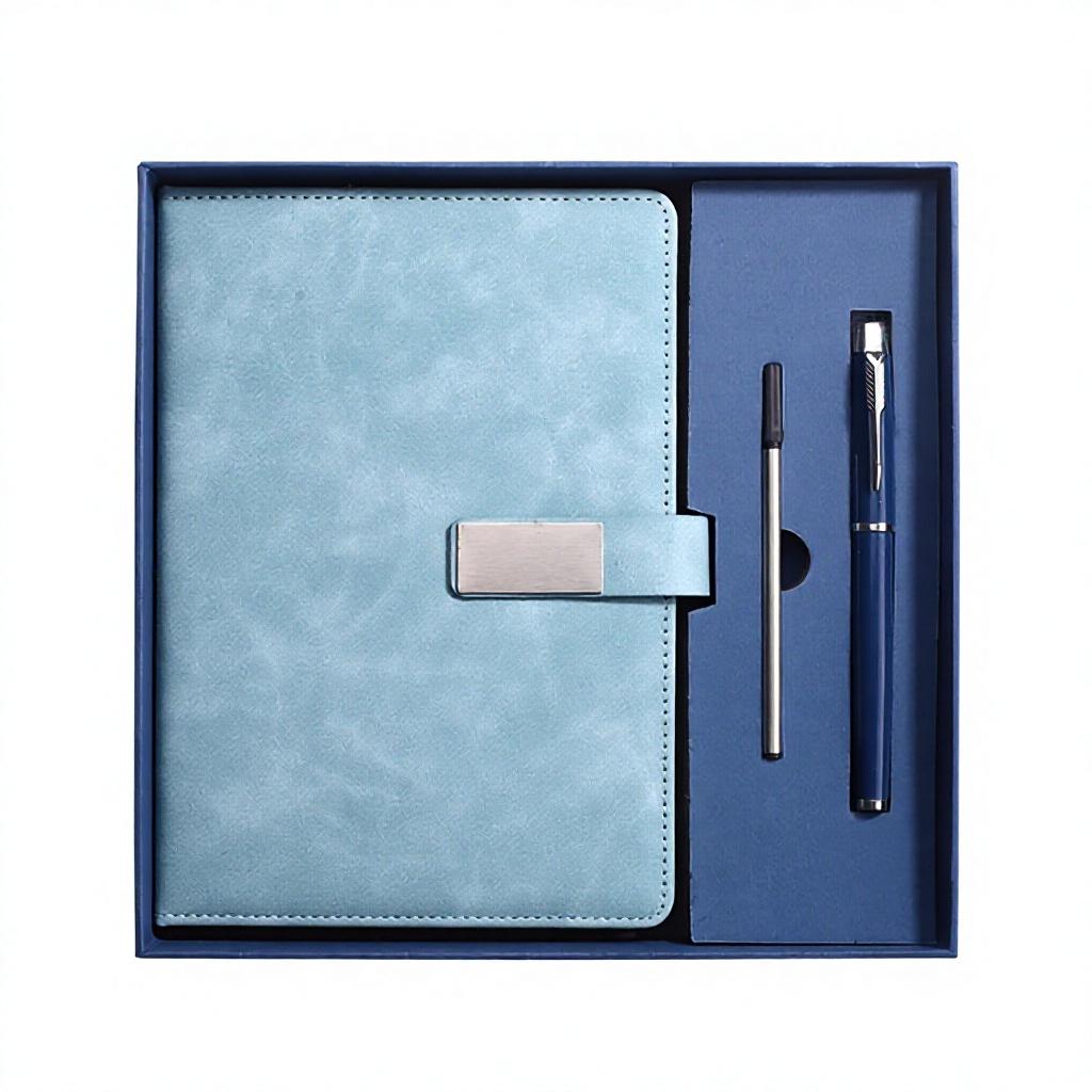 Custom Logo School & Business Notebook Set Wired Glue Bound PU Leather Cover Notepad Gift for Students and Professionals