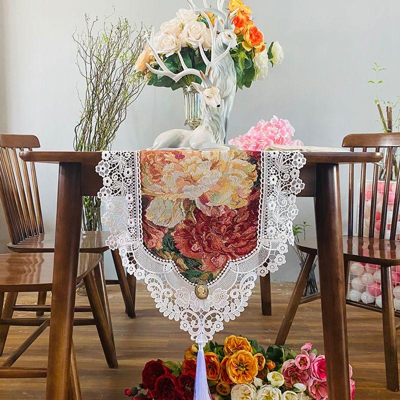 

Американский жаккардовый обеденный стол с флагом, заостренный угол, бахрома, подвесной флаг, чайный столик, пасторальный чехол для пианино, полотенце, тумба под телевизор, пылезащитная салфетка, полотенце 40*90cm