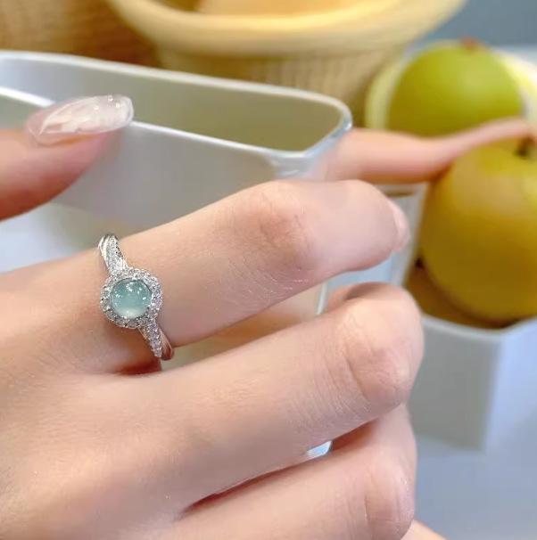 Sterling Silver Egg-shaped Adjustable Women s Ring – New Arrival, High-end Light Luxury