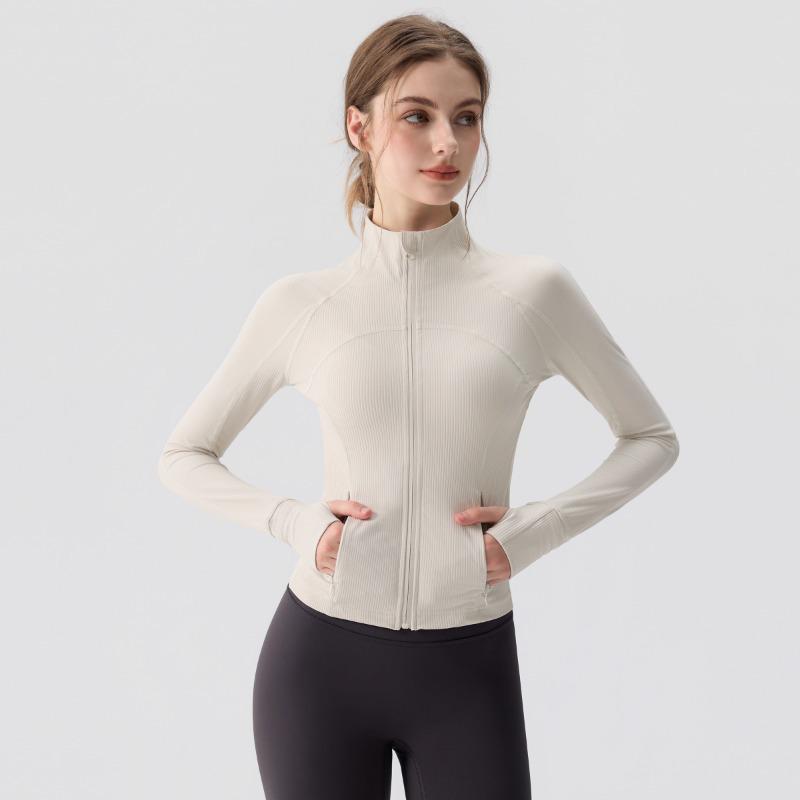 Women s Long Sleeve Yoga Jacket - Slim Fit Breathable Quick-Drying Stand-Up Collar Fitness Top L recommended weight 105-115 jin 3290₽