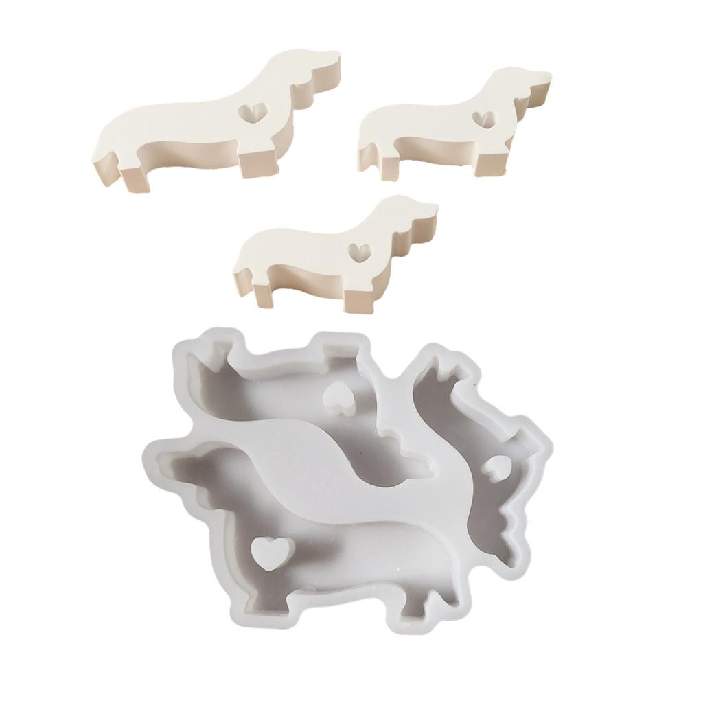 Dachshund Dog Silicone Molds for Epoxy Resin Candle Soap Making Chocolate Fondant Silicone Molds for Dessert Chocolate