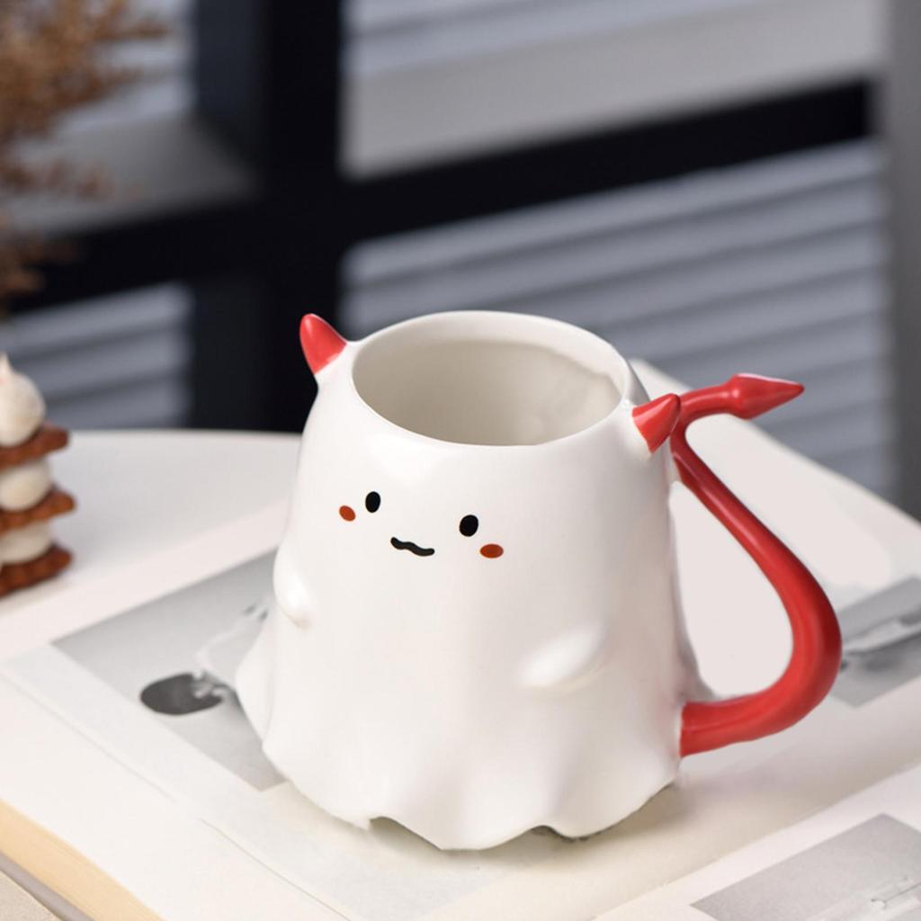 Halloween Coffee Mug Heat-resistant Ghost Ceramic Tea Cup For Traveling 500ml Multifunctional Drinking Mugs Kitchen Supplies For