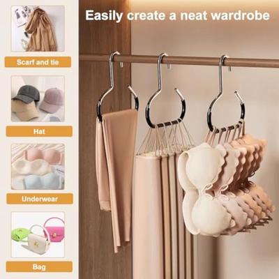 Tie Hanger Multifunction Hooks Circle Ring Hat Hanger Non-marking Non-slip Hat Storage Hook Scarf Towel Tie Hanging Rack