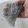 Durable Cookware Circular Ring Chainmail Cast Iron Cleaner Pan Brush Kitchen Tool Stainless Steel