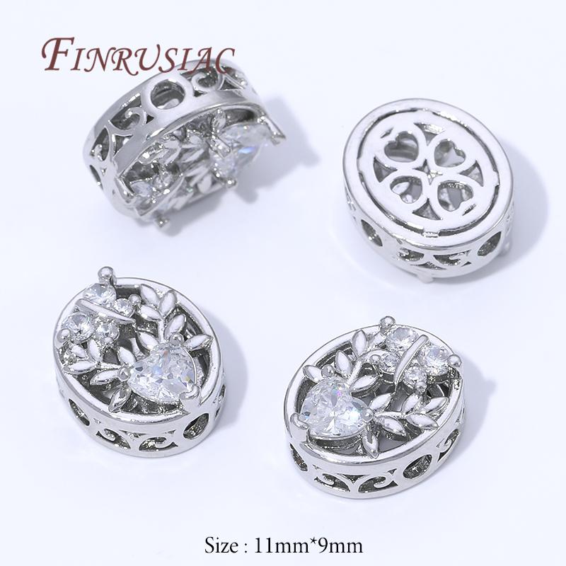 Style Multiple Plaqué Or 14K Perles Zircon pour Fabrication de Bijoux, Perles Espacement Métal, Perles Fleurs Rondes Séparateurs Accessoires DIY