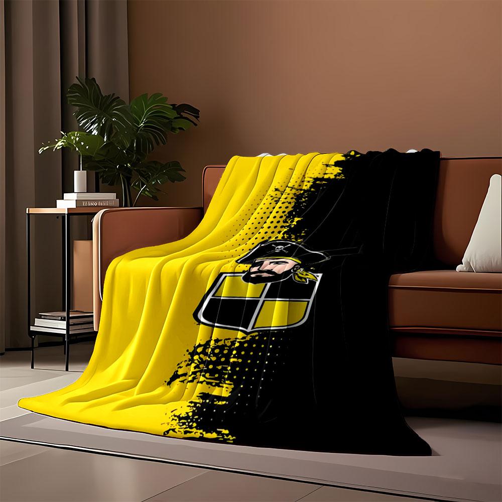 Pirate Icon on Yellow and Black print blanket soft and cozy perfect for the living room bed sofa or a nap,gift