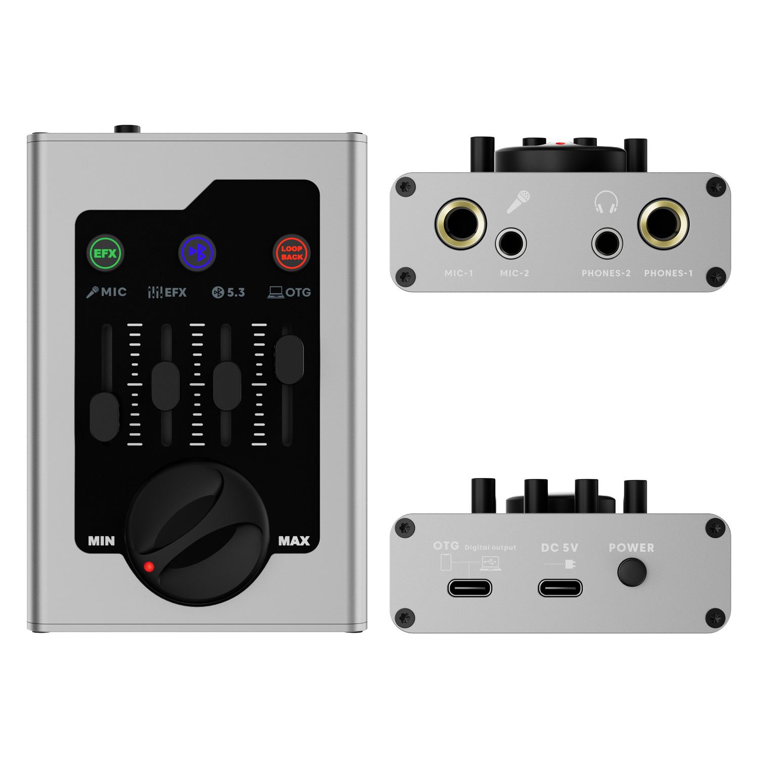 

Portable Bluetooth Mini Sound Card for Live Broadcasts and Recording