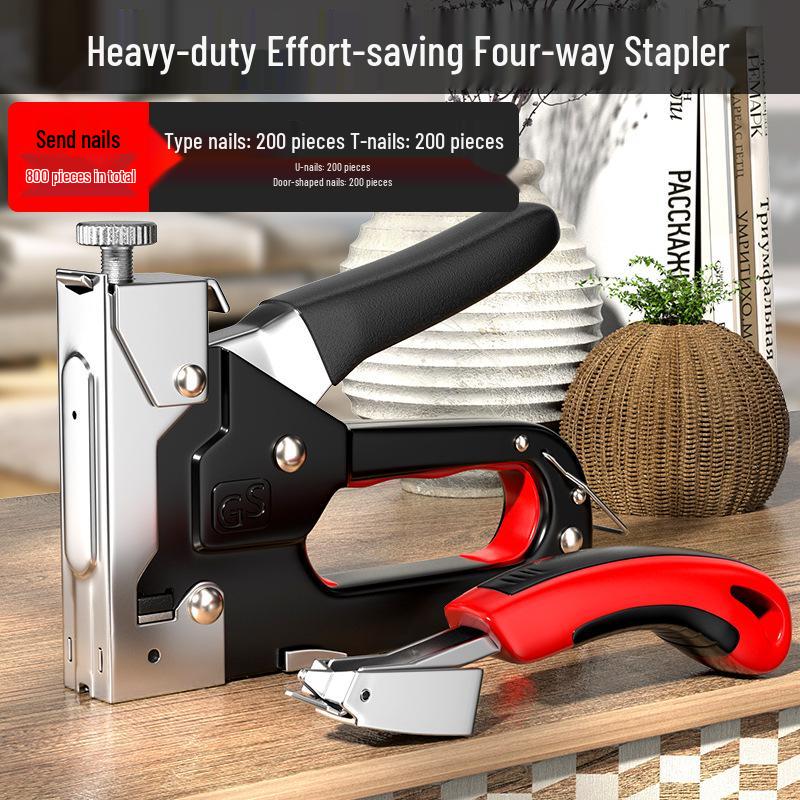 U-Shaped Manual Nail & Stapling Gun for Bookbinding and Woodworking
