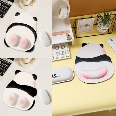 Roztomilé růžové zadečky Panda Podložky pod myš Silikonové podložky pod myš s opěrkou zápěstí Kreativní vtipné podložky pod myš s opěrkou ruky k počítači do kanceláře Protiskluzové podložky pod myš