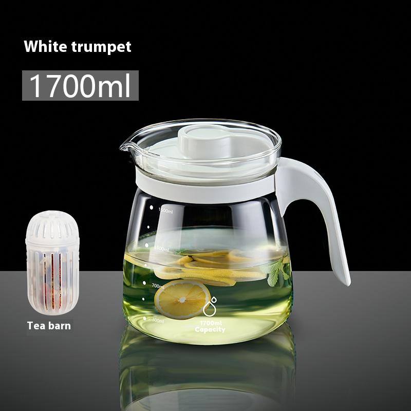 Summer Large Capacity Refrigerator Tea Kettle Tea Separation Cold Kettle Glass High Temperature Flower Teapot Brewing Tea