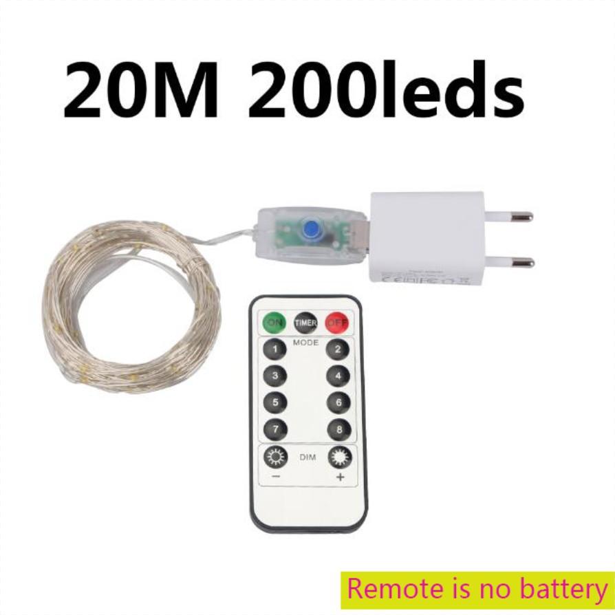 

50M/120M светодиодные гирлянды из серебряной проволоки, гирлянда для уличной новогодней рождественской елки, украшения для садовой вечеринки Multicolor&EU Plug