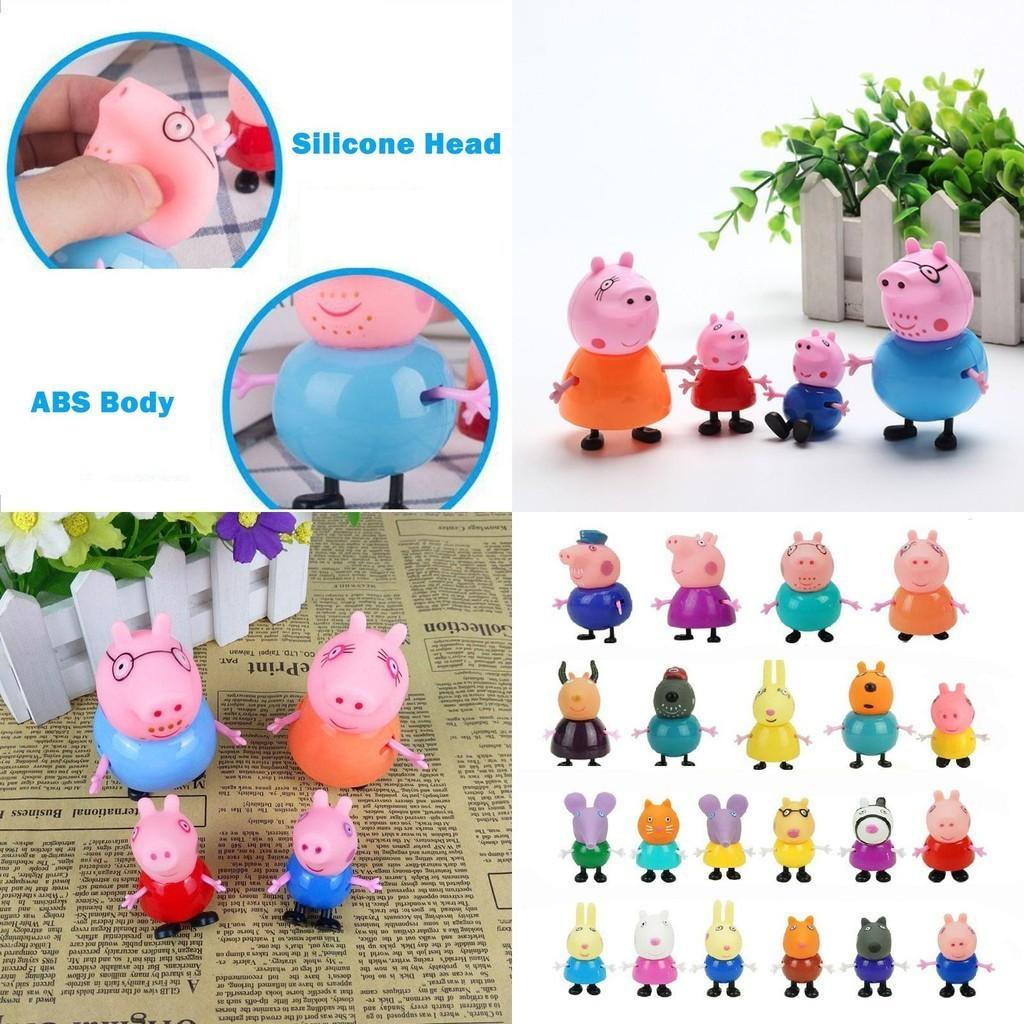 Bunte umweltfreundliche Peppa Pig Familie Freunde Actionfiguren für Kinder 25-teiliges Set