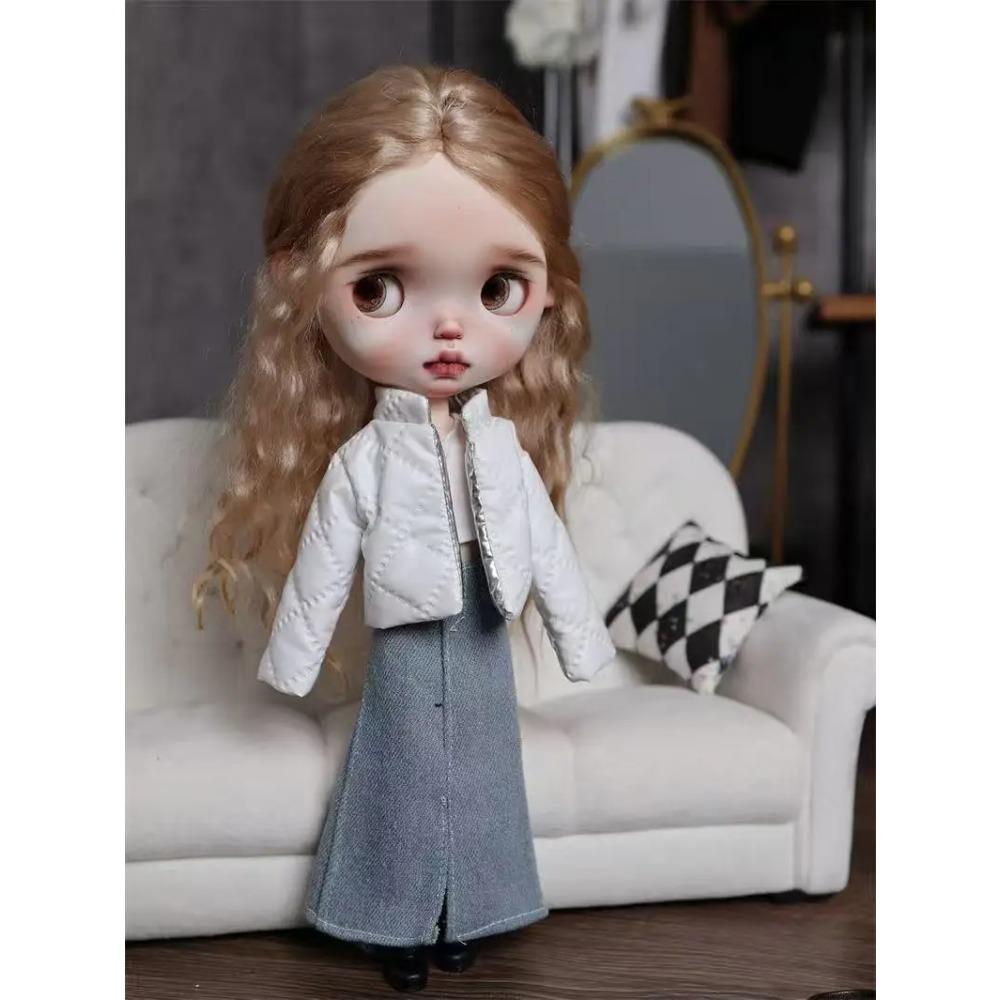 1/6 Blythe Doll Clothes Outfit Warm Cotton Coat Suit Winter Coat Down Jackets Doll Clothing Accessories