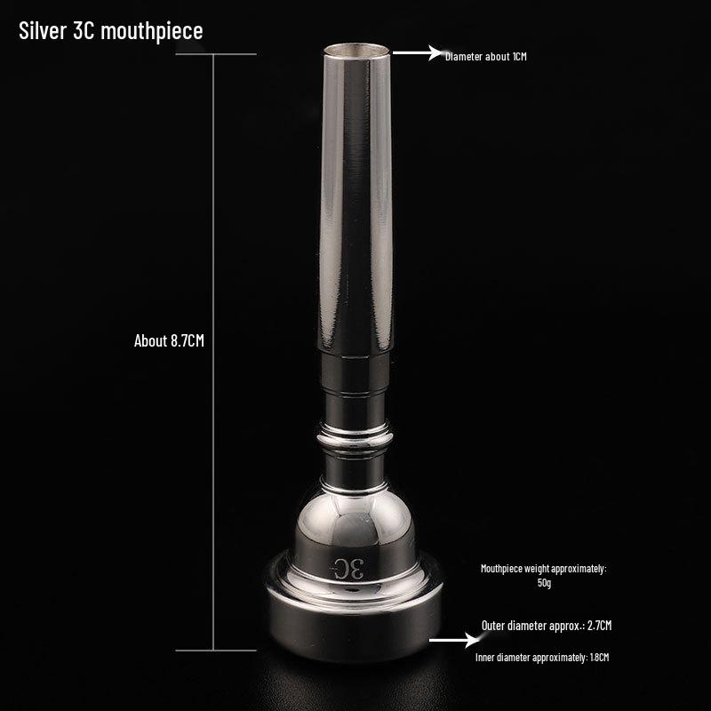 Gold & Silver Trumpet Mouthpieces: 3C, 5C, 7C – Brass Wind Instrument Accessories