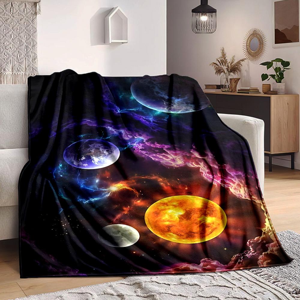 1PC Cosmic Nebula Blanket - Soft Warm All-Season Throw for Sofa, Bed, Car, Office, Throw For Sofa yy250916101 75x90cm