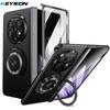 KEYSION 360° Rotating Magnetic Ring Stand Phone Case for MagSafe for OPPO Find N5 Hinge Phone Cover with Glass Screen Protector