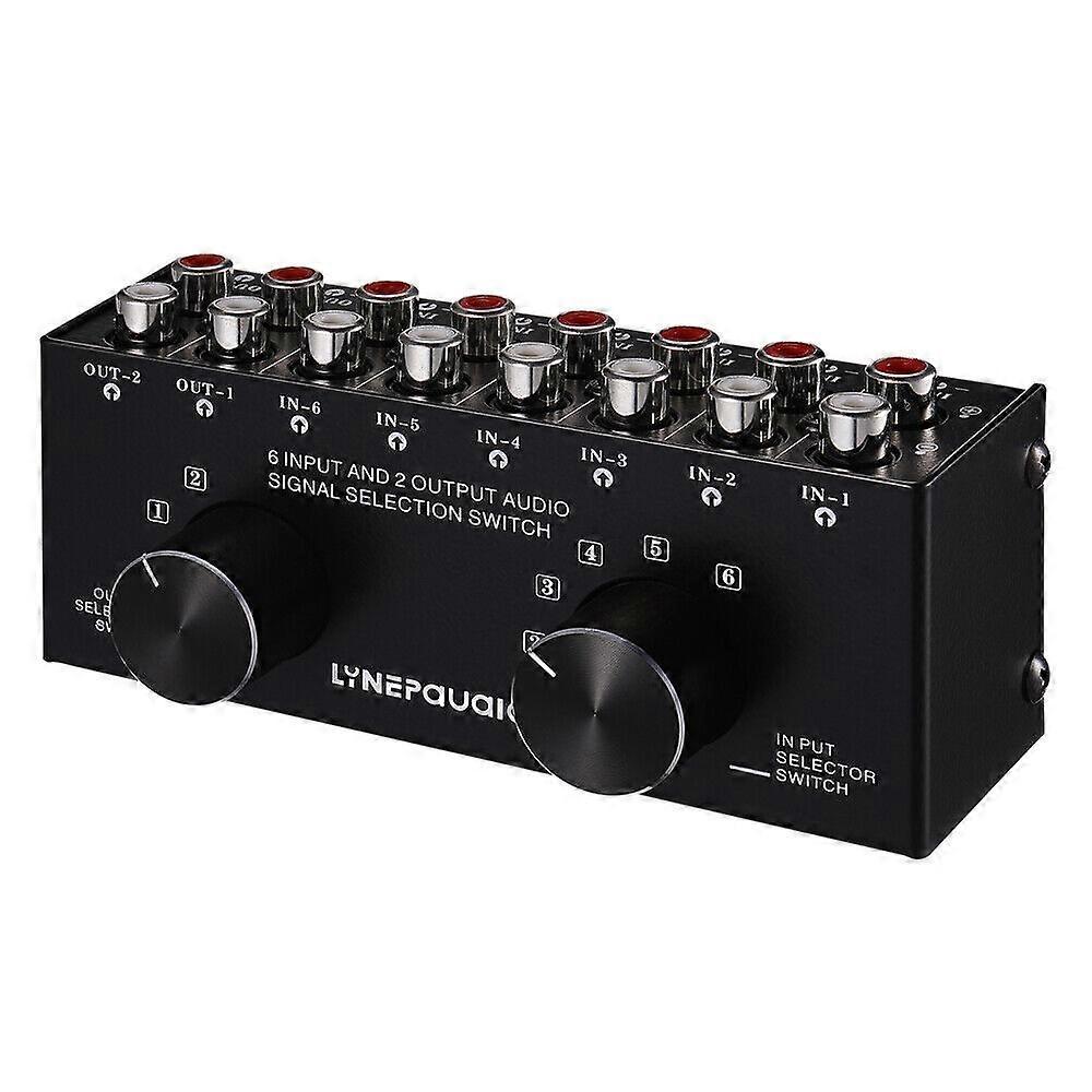 Mini 6-IN-2-OUT Stereo RCA Audio Switcher