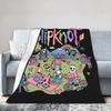 Custom S-Slipknoted Flannel Blankets Heavy Mental Band  Throw Blanket For Bed Sofa Couch 125*100Cm Quilt