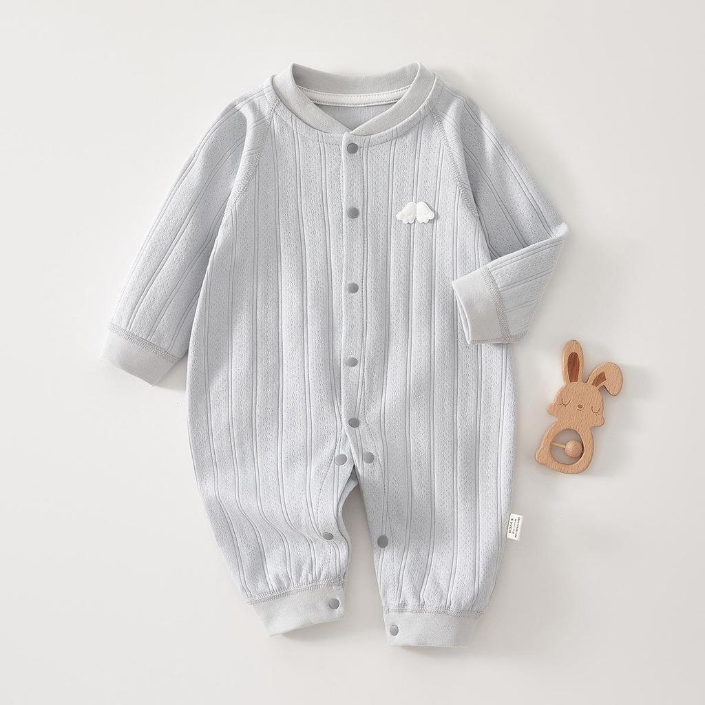 Newborn Pure Cotton Long-Sleeve Jumpsuit for Spring/Autumn - Baby Romper Pajamas for Crawling