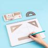 4 In 1 Deli Fizz Metal Ruler Stationery Set Aluminum Alloy Multifunctional Combination Ruler Triangle Protractor for Drawing
