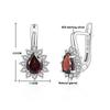 Simple Pear Shape Earrings 925 Sterling Silver Natural Red Garnet 3.3ct Gesmtones Fine Jewelry for Women Daily Wear Gift
