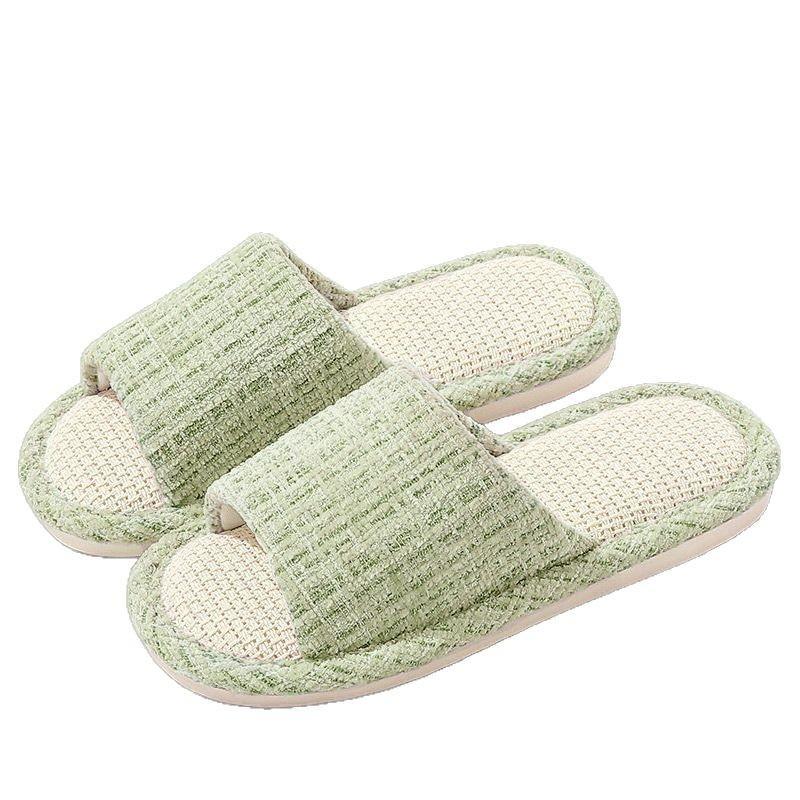 Summer Linen Slippers, Men's Home Slippers, Household Silent Floor Slippers, Indoor Slippers