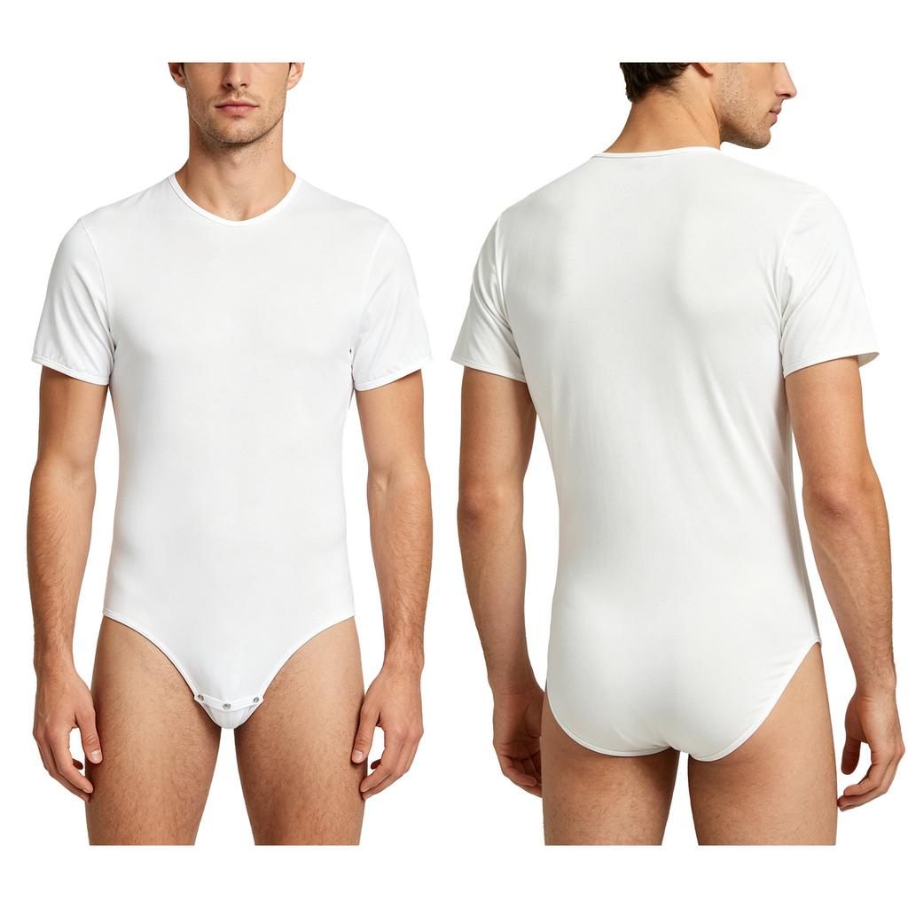 Men's Clothing Adults One Piece Babies Rompers Lingerie Party Clubwear Short Sleeves Press Crotch T-shirt Bodysuit Pajamas