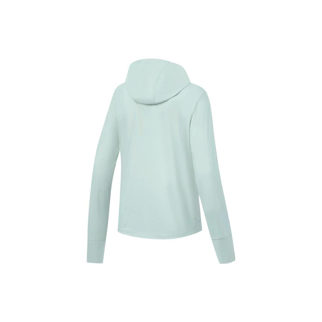 Li Ning Fitness Series Logo Print Hooded Long Sleeve Sweatshirt Women sweatshirt Mint-Green AWDT578-5