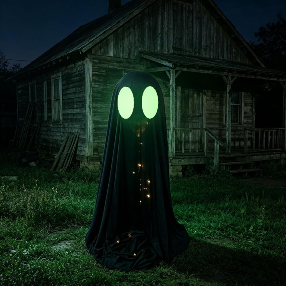 Adjustable Halloween Standing Ghost Decor Glowing Scary Ghost Figure Porch Yard Decor