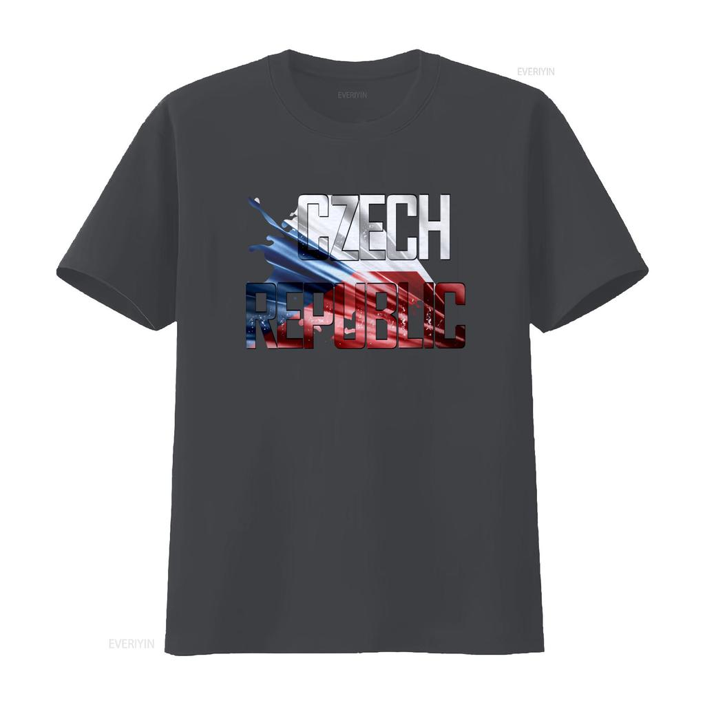 Czech Republic Flag T Shirt Country Printing For Men And Women vintage Washed Versatile Soft homme fashion Comfortable Casual