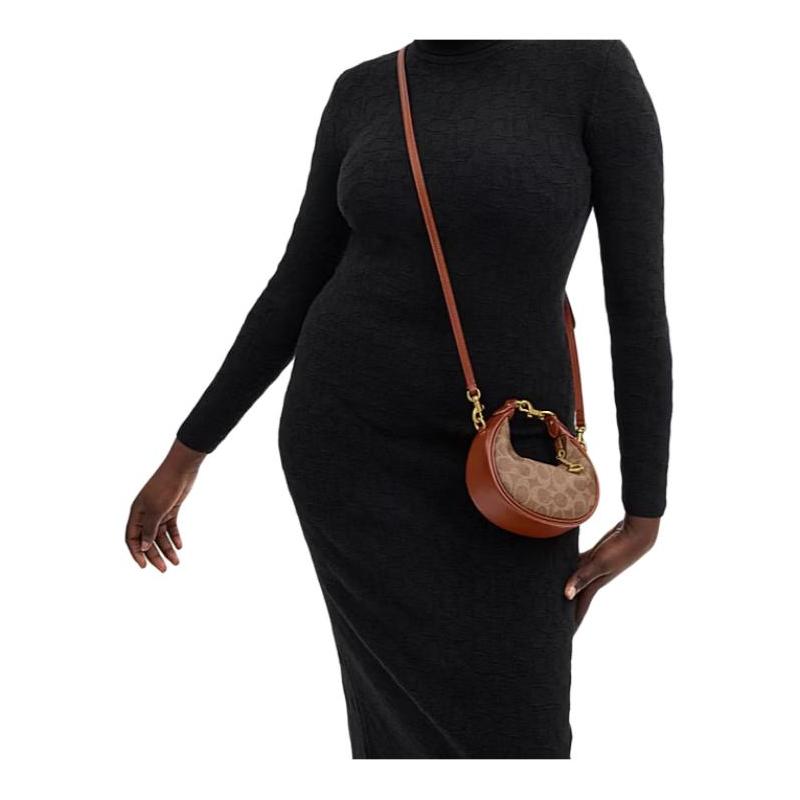 Coach JONIE 15 Printed Logo Cowhide Shoulder Bag Mini Women Brown