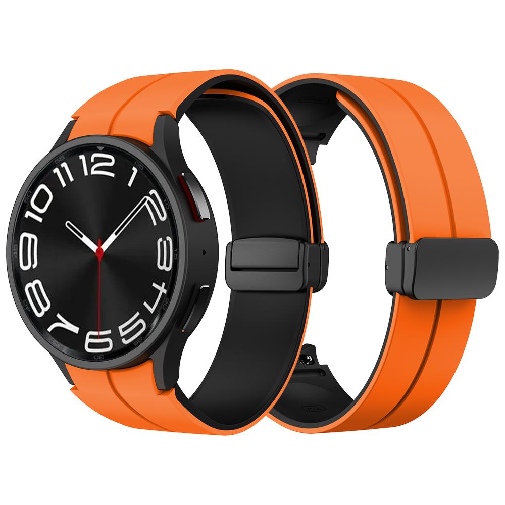 Magnetische D-gesp Siliconen Band Voor Samsung Galaxy Watch 6 5 4 Serie Sportband Voor Galaxy Watch 45 44 40/Classic 47 46 43 42