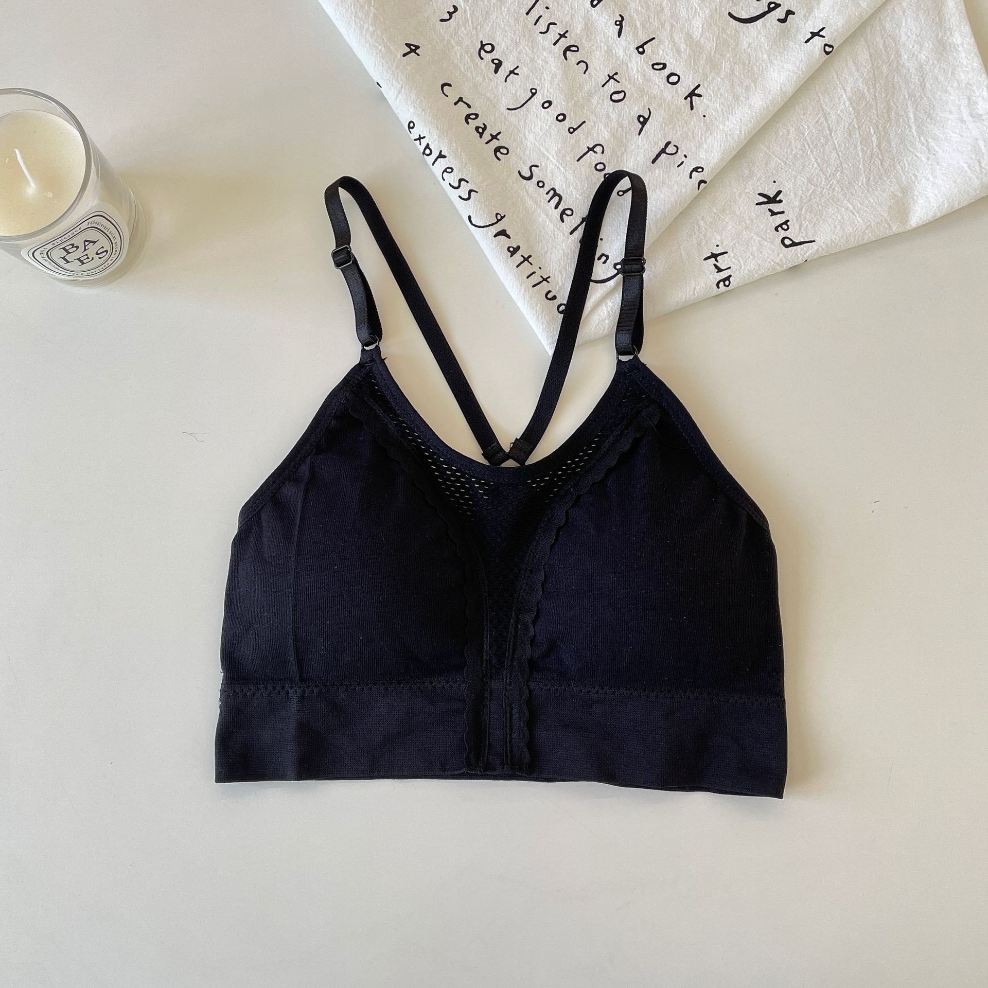 

Летний тонкий студенческий бюстгальтер с облегающей грудью, собирающий и расширяющий грудь, без косточек, бесшовный бюстгальтер с облегающей грудью, корейская версия, показывающая большую грудь, маленький бюстгальтер, нижнее белье для девочек One size