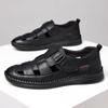 Men's shoes summer breathable hollow leather shoes men's casual hole shoes dad men's sandals