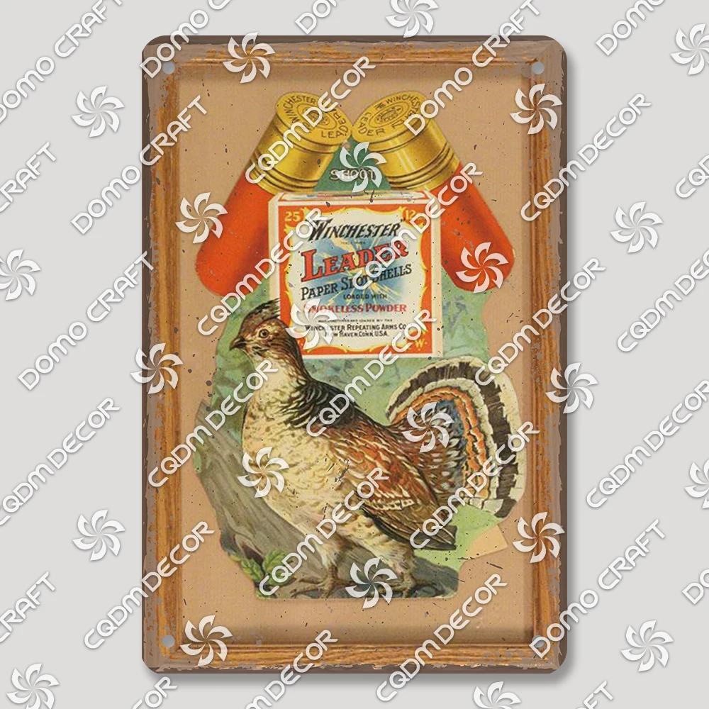 Hunting Metal Tin Signs, Ranger Shotgun Shells Vintage Poster, Retro Duck Elk Bear Metal Plaque, Club Farmhouse Home Wall Decor