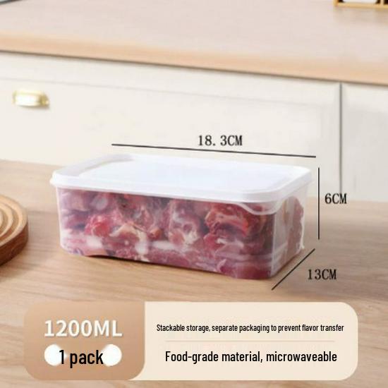 Sealed Food Grade Frozen Meat Storage Box with Lid for Household Refrigerator
