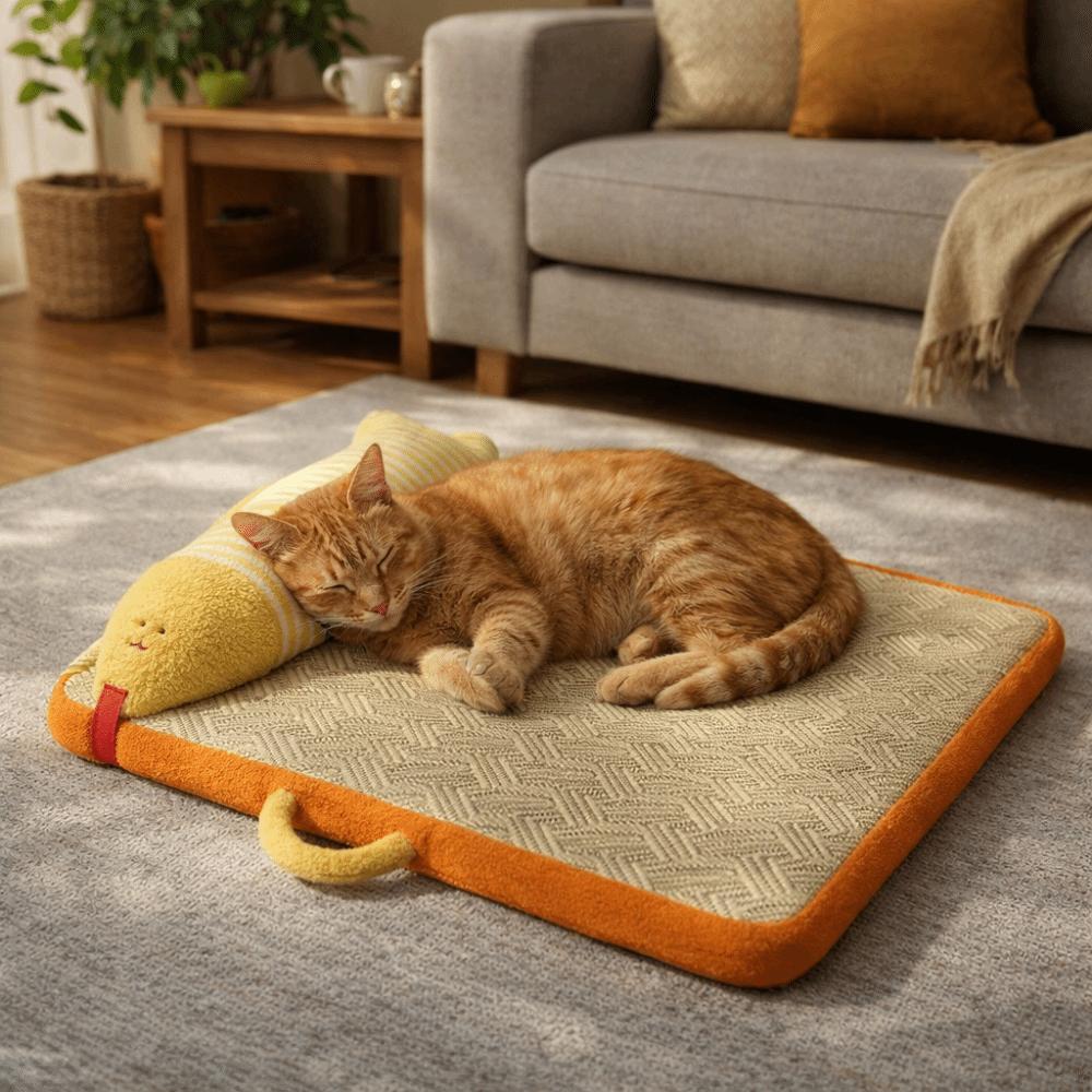 Breathable Pet Cooling Mat Fish Shaped Pillow Cat Sleeping Pad Comfortable Dog Floor Mat  Crate Mat
