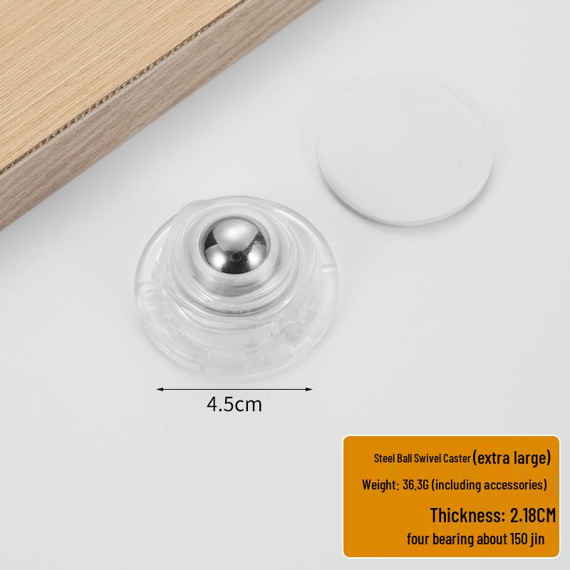 Punch-Free Adhesive Caster Wheels - Silent, Wear-Resistant, Ball Bearing, Thickened Base for Household Mobility.