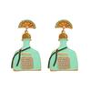 Cute 3D Lemon Perfume Bottle Earrings