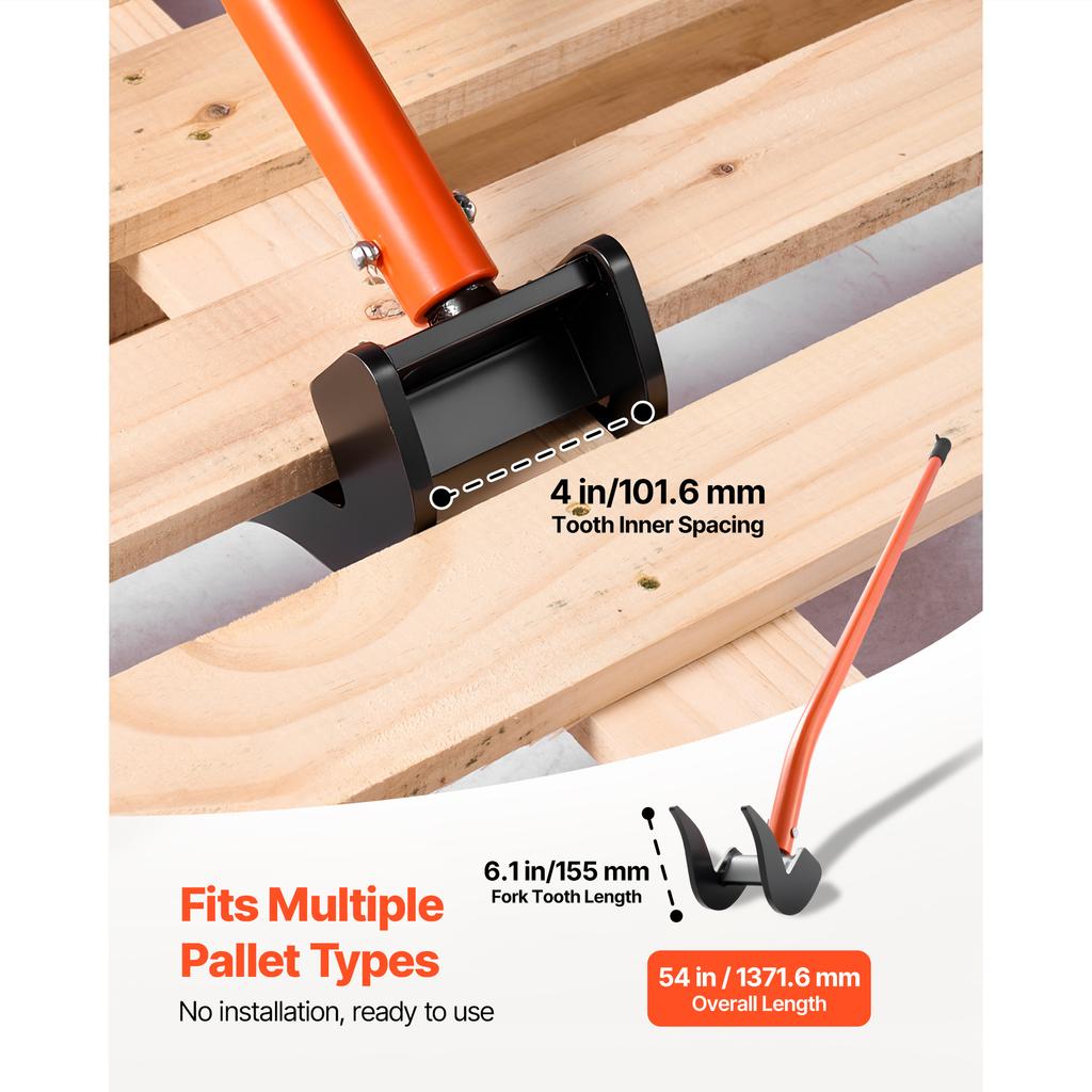 SucceBuy Pallet Buster Tool 54Inch Carbon Steel Handle Wrecking Pry Bar 2000 Lbs Board Removal Tool for Flooring Framing Roofing