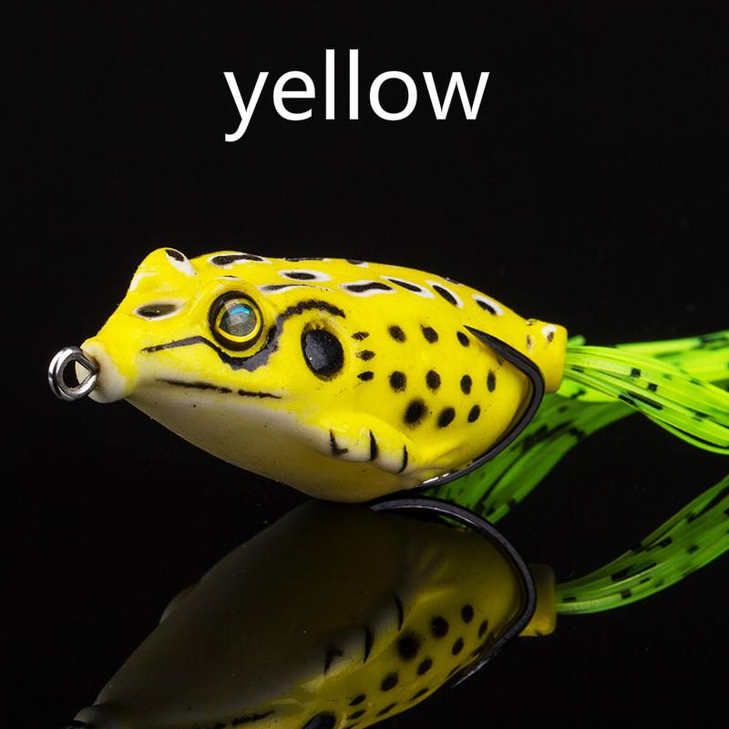 

2 шт. Новий стиль М які жаби-ропухи Приманка для лову баса Порожнисте тіло Топвотер Жаби Рибальські приманки Наживки прикраса yellow