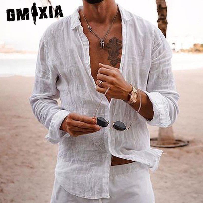 

Хлопковая футболка с длинным рукавом GMXIA, мужская модная свободная футболка с принтом «Сострадательная» S белый