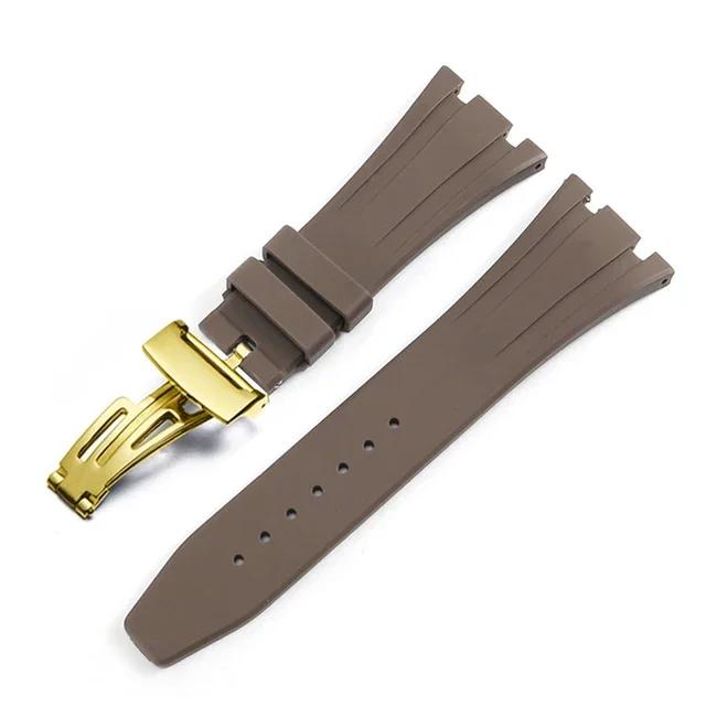 Silicone Watch Band for AP Aibi 15400 Royal Oak Series Waterproof Rubber Watch Straps Men Bracelet Accessories 26mm 27mm 28mm