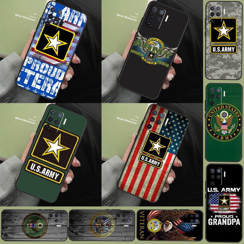 U.S Army Flag Case For Oppo A60 A74 A94 A54 A18 A38 A58 A78 A98 A40 A80 A16 A76 A96 A15 A57S A17 A77 Cover