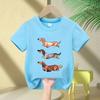 Dachshund Teckel Cute Dog Kids Tshirt Cute Printing Shirt Fashion TShirt for Casual Tops Short Sleeve