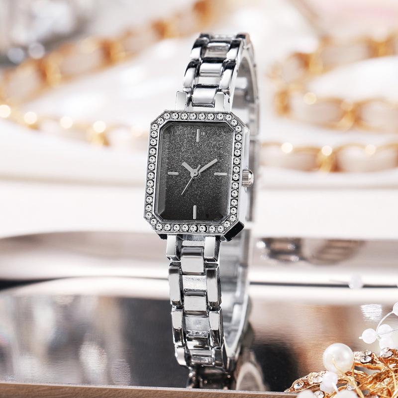 

Роскошные женские брендовые часы Модные платья Квадратные часы Кристалл Женские Стальные Кварцевые Наручные часы Часы Montre Femme Дропшиппинг