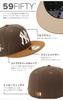New Era 59FIFTY NY Yankees Cap Walnut ONSPOTZ Exclusive 7 1/2 Side Patch 2-Tone Japan Import Authentic