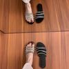 French Temperament Women's Sandals Women's Summer Wear 2025 New Soft-soled Fairy Style Fashion One-word Cool Slippers