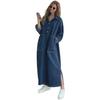 Retro Korean Loose-Fit Denim Lapel Dress - Plus Size, Age-Reducing Chic (2026)